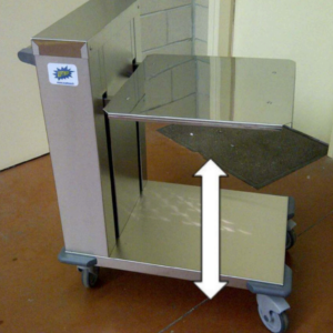 Servante à plateau mobile inox réglable en charge