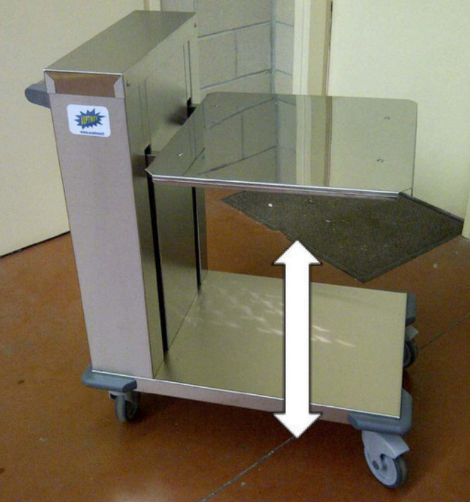 Servante à plateau mobile inox réglable en charge