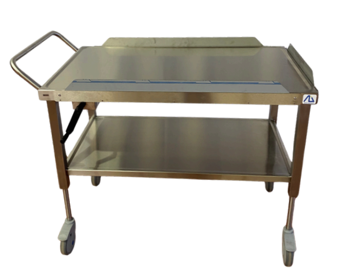 Servantes inox réglables manuellement avec rebords amovibles